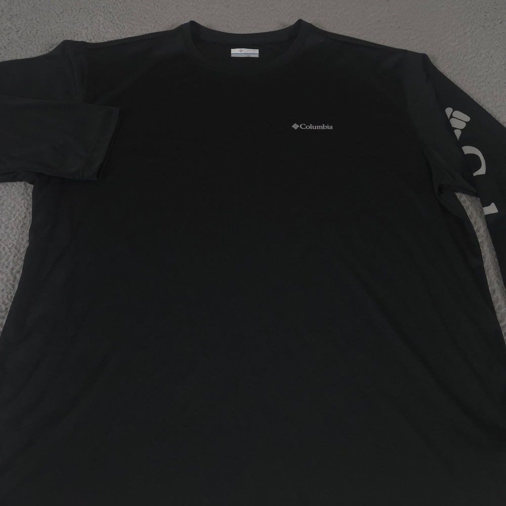 Columbia Shirt Mens 2X Black PFG Terminal Tackle Long Sleeve Sun Protection Logo